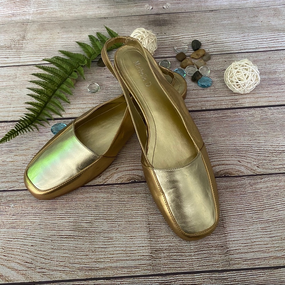 Michelle D Flats Shoes Sasha Size 10 Color Gold